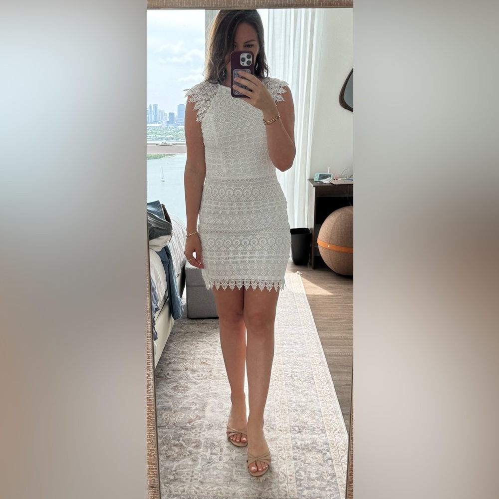 Marciano White Lace Mini Dress